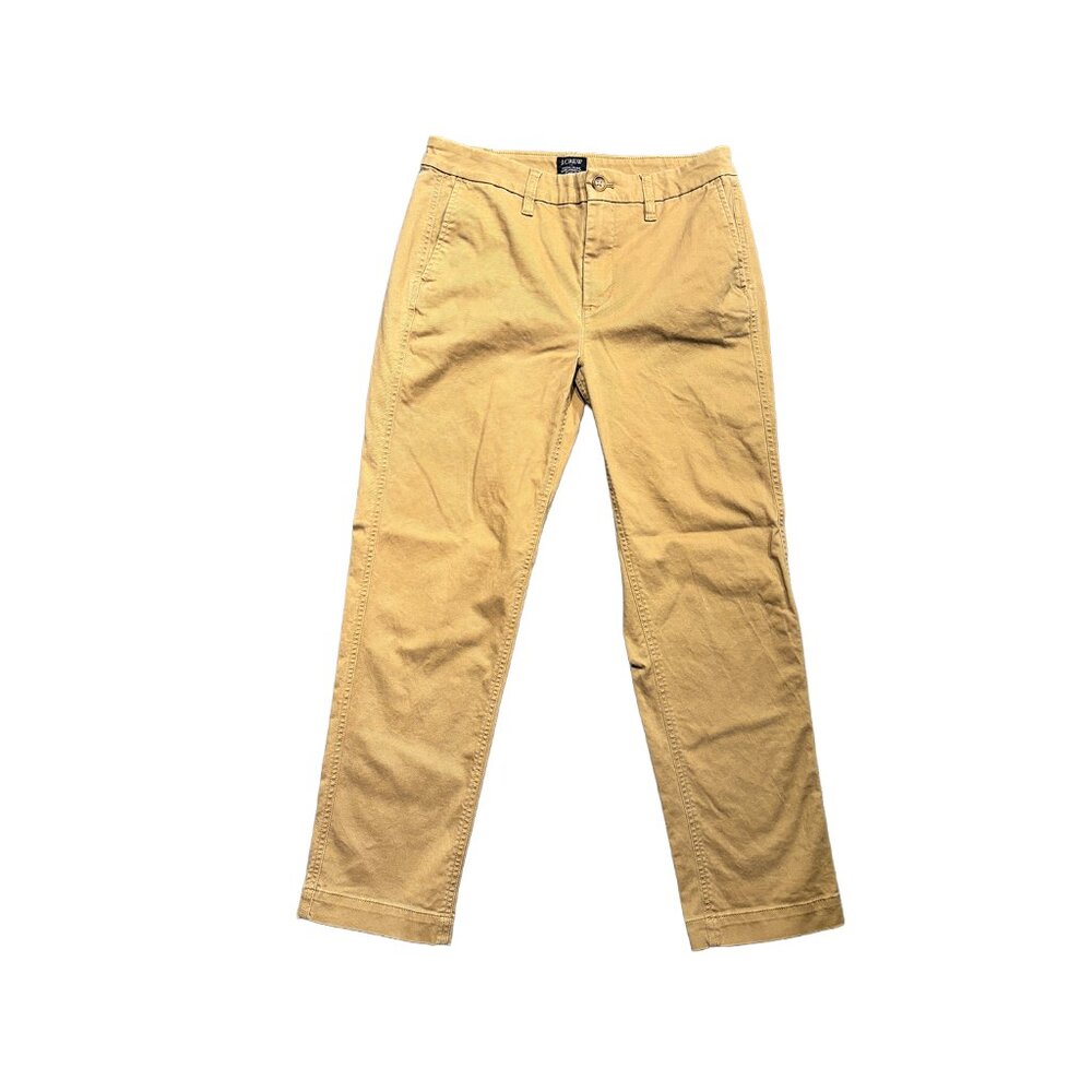 J.Crew High-Rise Girlfriend Chino Pants Women's Size 6 30.5x27 Tan Khaki Stretch